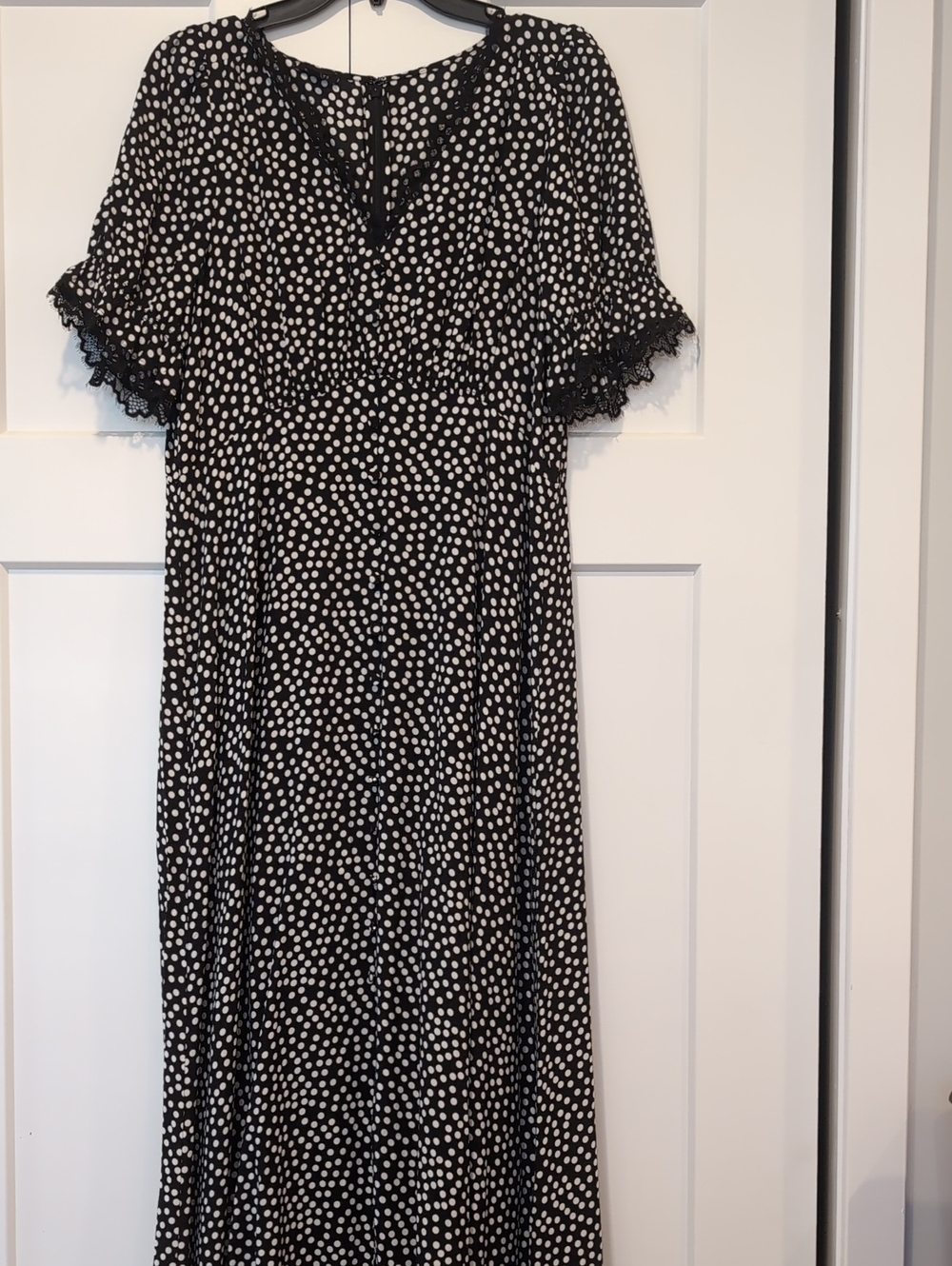 Talbots Black and White Polka Dot Dress Size 10